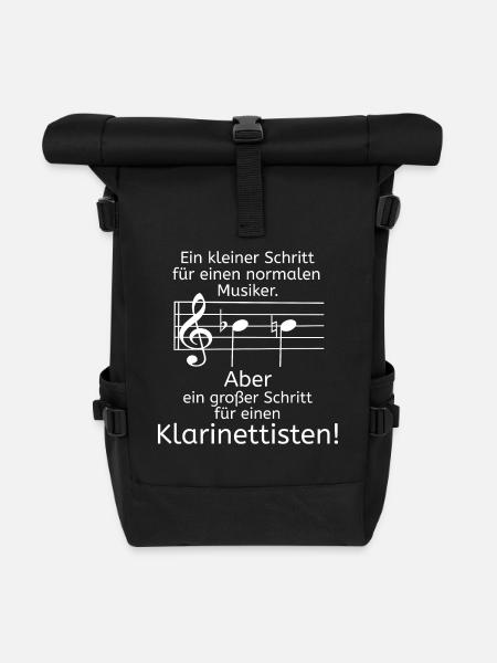 Klarinettist grosser Schritt - Rolltop Rucksack - Schwarz