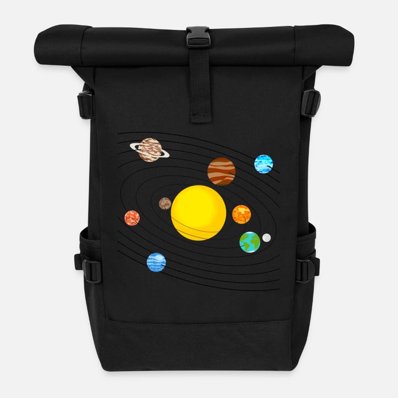 Sonnensystem - Rolltop Rucksack - Schwarz