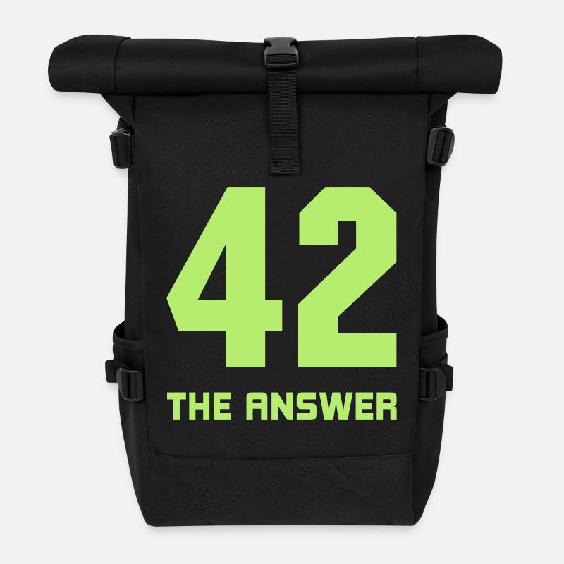 42, the Answer Antwort Galaxis Science Fiction UFO - Rolltop Rucksack - Schwarz