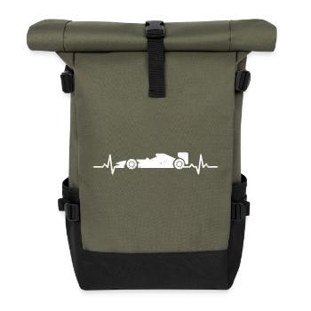 Heartbeat t shirt - moteur de voiture cadeau - Sac à dos roll top - olive/noir - Devant