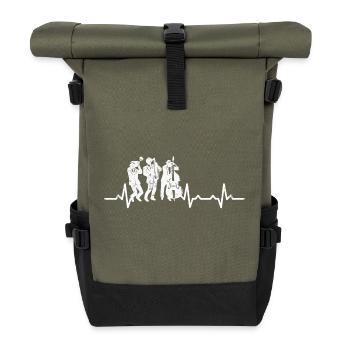 Jazz herzschlag puls geschenk band musik - Rolltop Rucksack - Olive/Schwarz - Vorne