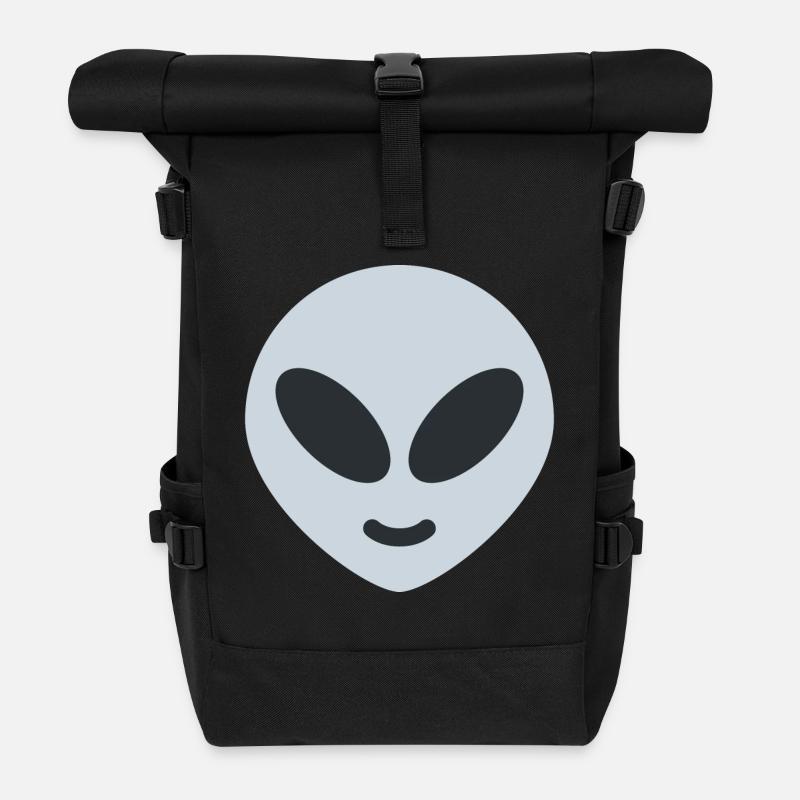 emoji-alien - Rolltop Rucksack - Schwarz
