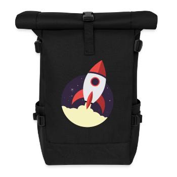 Lancement de fusées, fusées, espace - Sac à dos roll top - noir - Devant