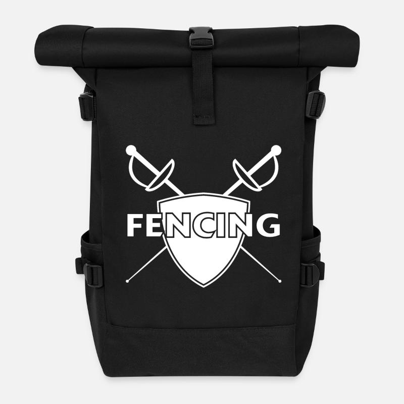 Fencing sword shield gift sports fencing foil - Roll Top Backpack - black