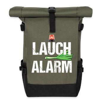 Lauch Alarm Witzige Lustige Sprüche Spast Geschenk - Rolltop Rucksack - Olive/Schwarz - Vorne