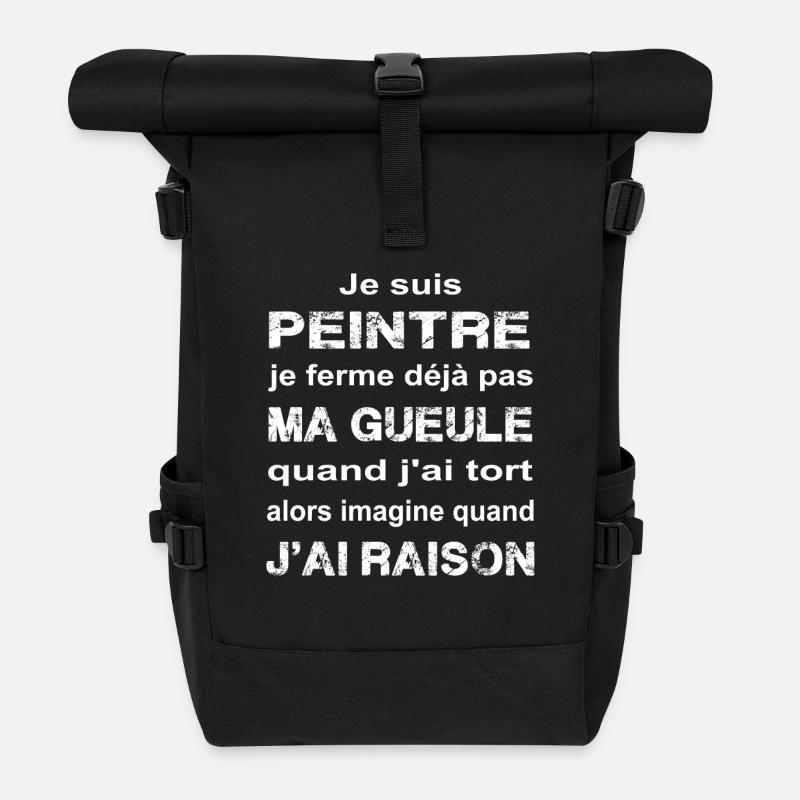 Je suis Peintre - Sac à dos roll top - noir