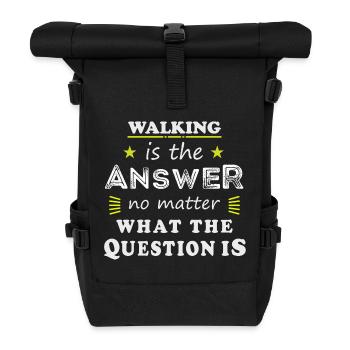 Gehendes lustiges sagendes kühles Sport-Hobby-Geschenk - Rolltop Rucksack - Schwarz - Vorne