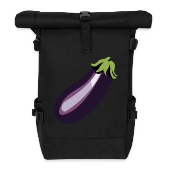 Aubergine - Rolltop Rucksack - Schwarz - Vorne