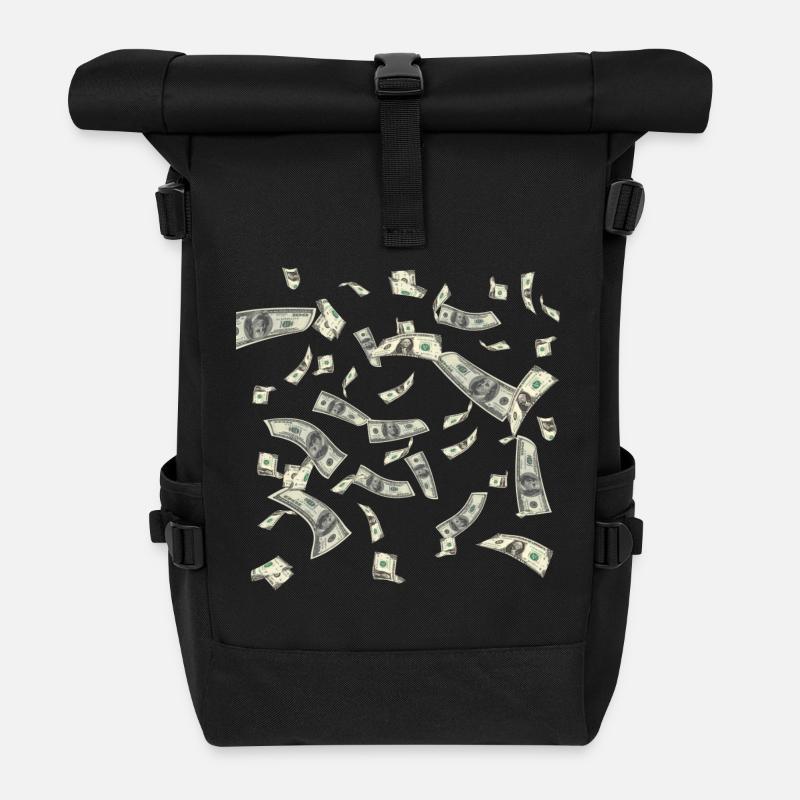 Flux de trésorerie Pluie d’argent - Sac à dos roll top - noir