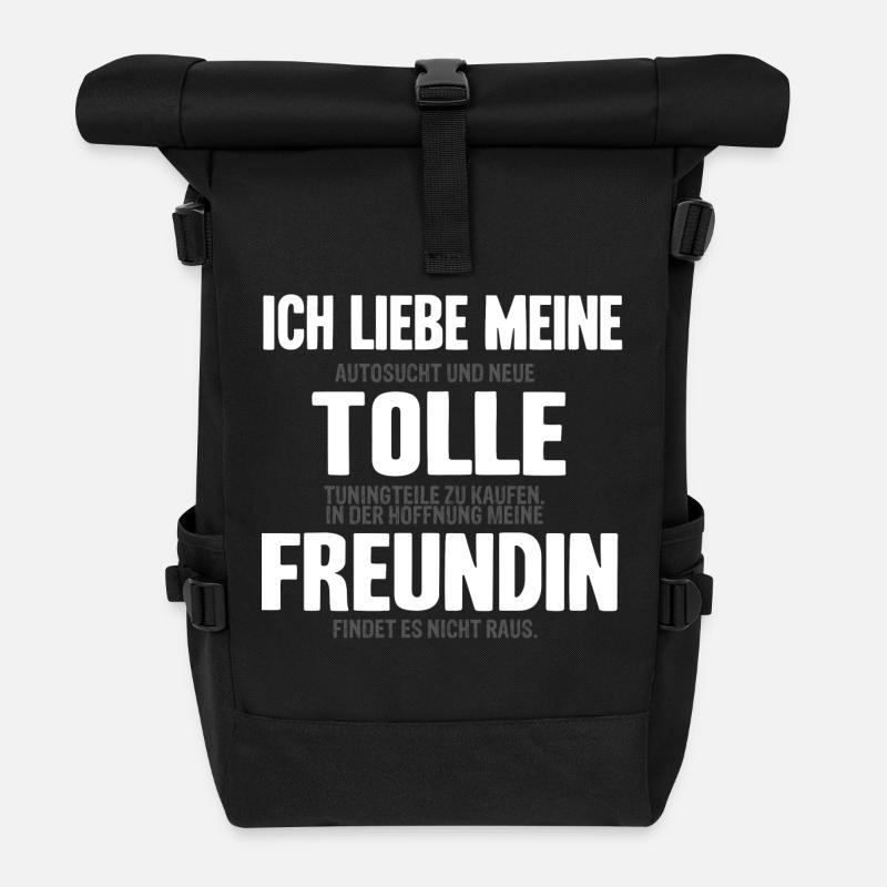 Ich liebe meine Freundin - Auto Tuning Shirt - Rolltop Rucksack - Schwarz