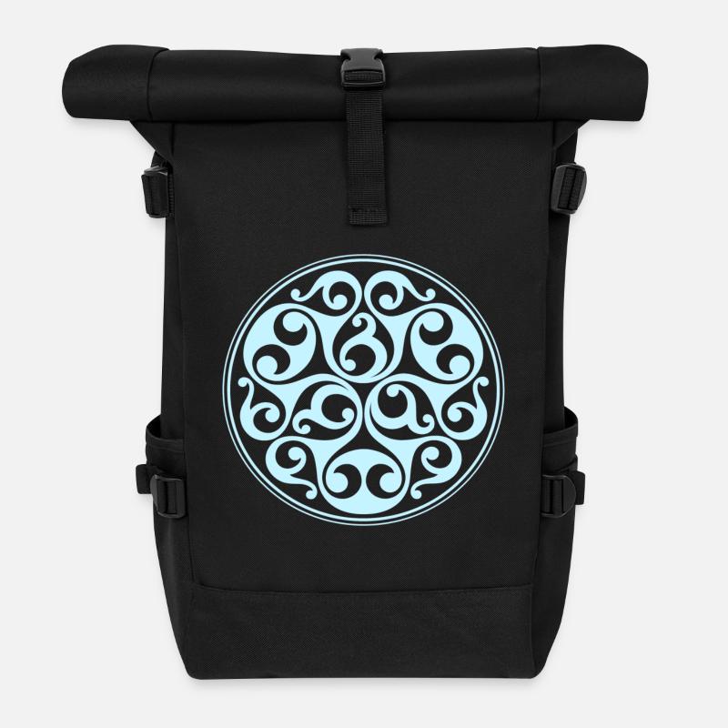 Motif La Te ne - Sac à dos roll top - noir