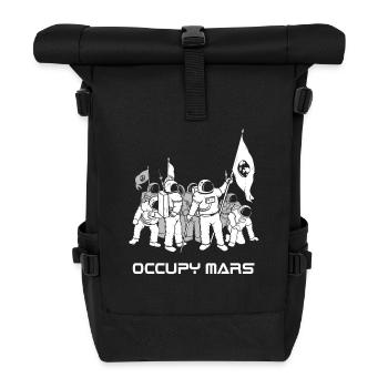 Occupy Mars Astronaut Exploration Journey Tshirt - Roll Top Backpack - black - Front