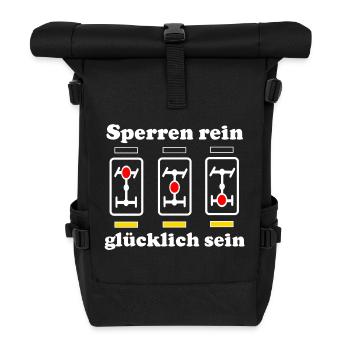 Differentialsperre rein glücklich sein Allrad - Rolltop Rucksack - Schwarz - Vorne