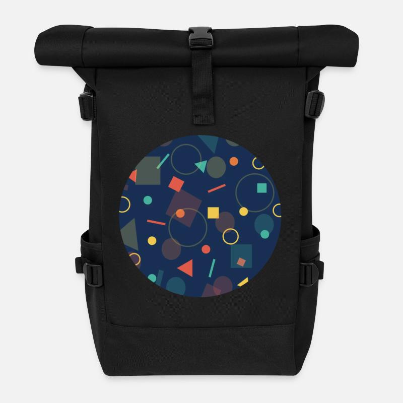 Muster für ÖPNV Sitze - Rolltop Rucksack - Schwarz