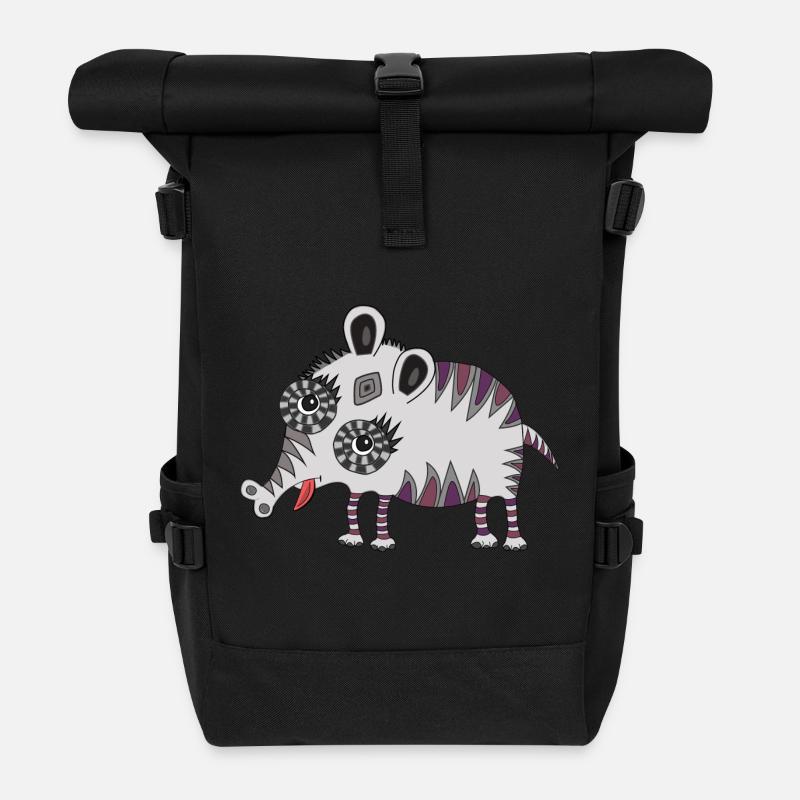 petit monstre - Sac à dos roll top - noir