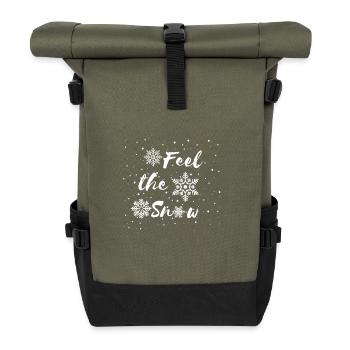 feel the snow - Roll Top Backpack - olive/black - Front