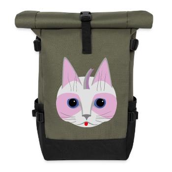 Kitty Lotta, Porträt - Rolltop Rucksack - Olive/Schwarz - Vorne