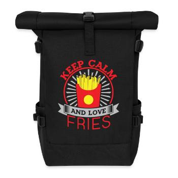 Keep Calm and love Fries - Roll Top Backpack - black - Front
