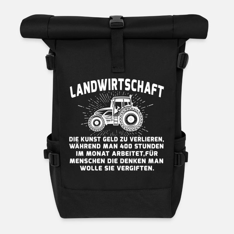 Landwirtschaft - Rolltop Rucksack - Schwarz