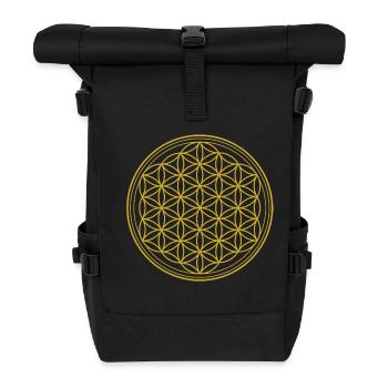 Flower of Life Naturopath T-shirt - Roll Top Backpack - black - Front