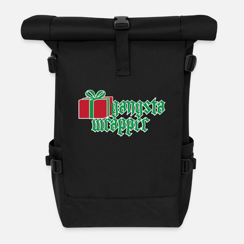 Gangster Wrapper Rapper Christmas Gift - Roll Top Backpack - black