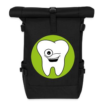 Pratique dentaire dent Logo - Sac à dos roll top - noir - Devant