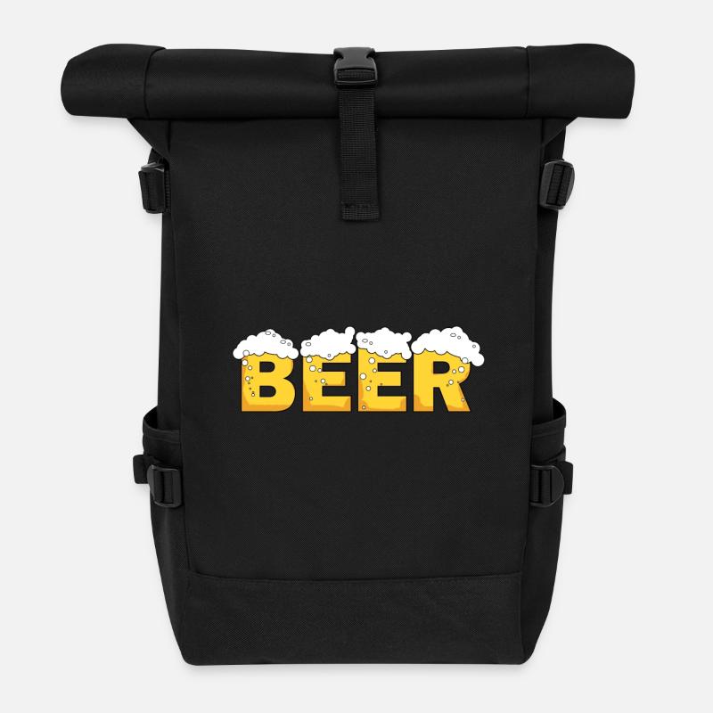 beer - Roll Top Backpack - black