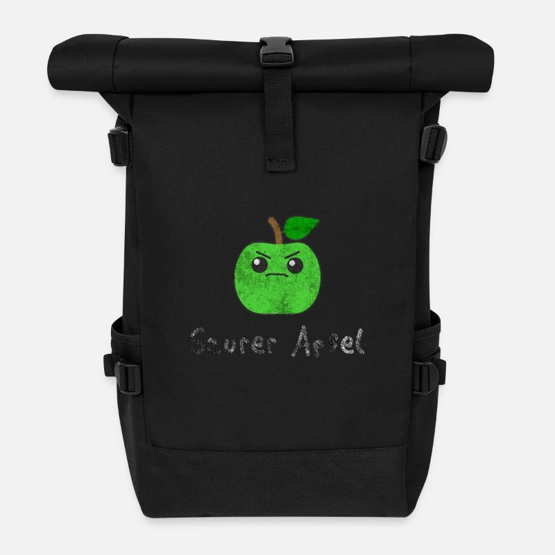 Saurer Apfel Vegan Frucht Wortwitz Geschenk Idee - Rolltop Rucksack - Schwarz