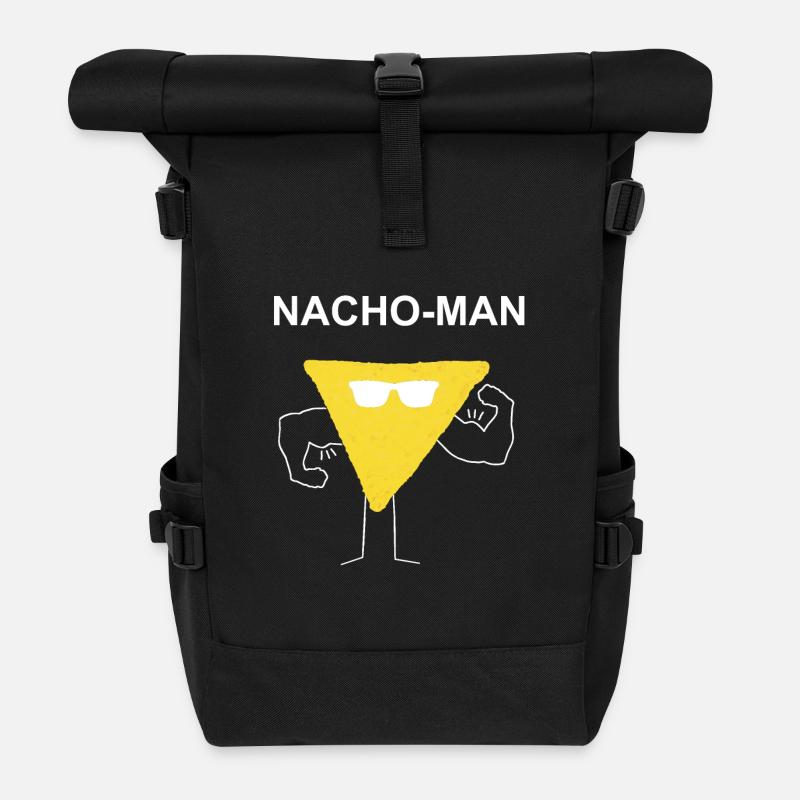 Nacho Man Macho Muscles Gift Gift Idea - Roll Top Backpack - black