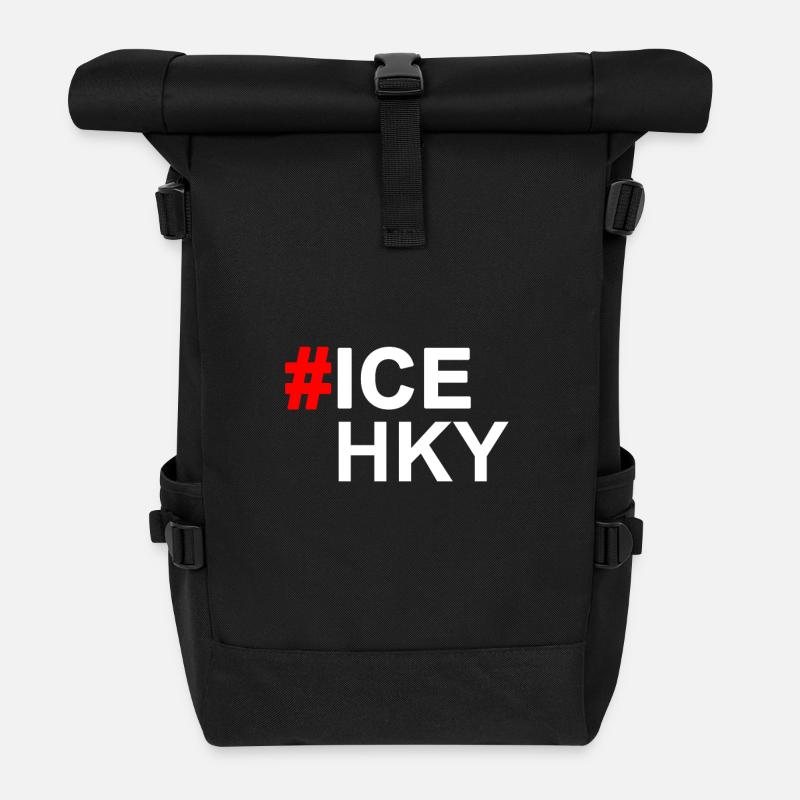 Eishockey - Rolltop Rucksack - Schwarz