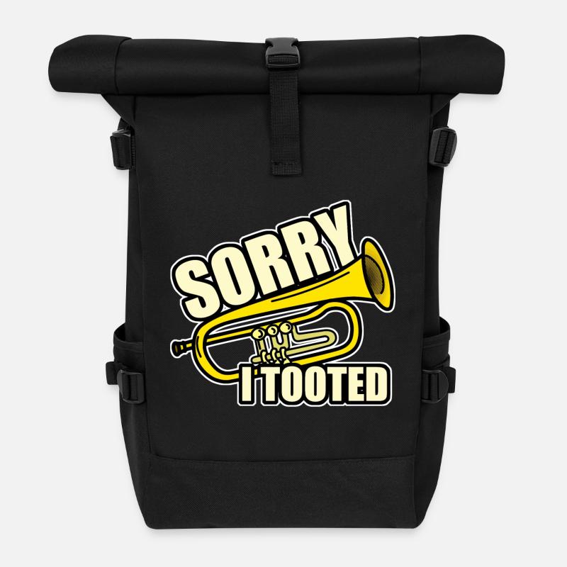 Sorry i tooted - Roll Top Backpack - black
