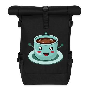 Good morning coffee cartoon - Roll Top Backpack - black - Front