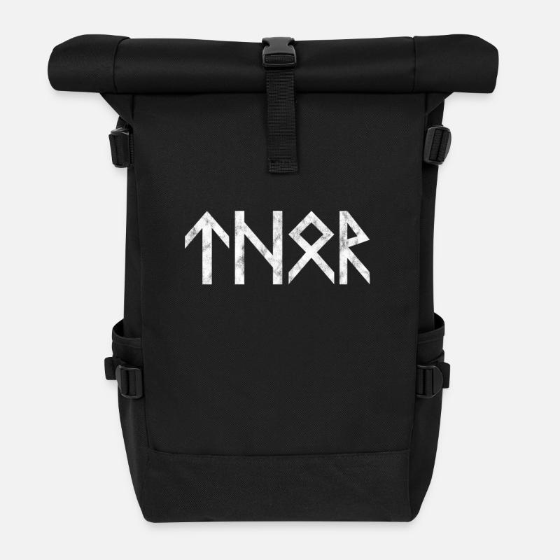 Thor Zeichen Nordische Mythologie Geschenk Idee - Rolltop Rucksack - Schwarz