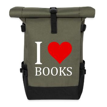 J'adore les livres de conception - Sac à dos roll top - olive/noir - Devant