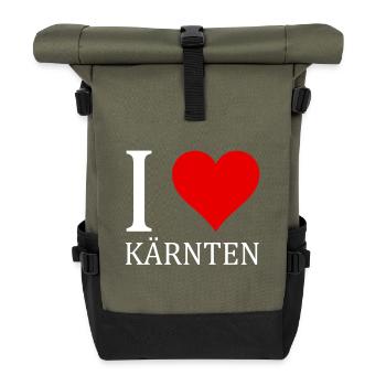 I love Carinthia shirt design - Roll Top Backpack - olive/black - Front