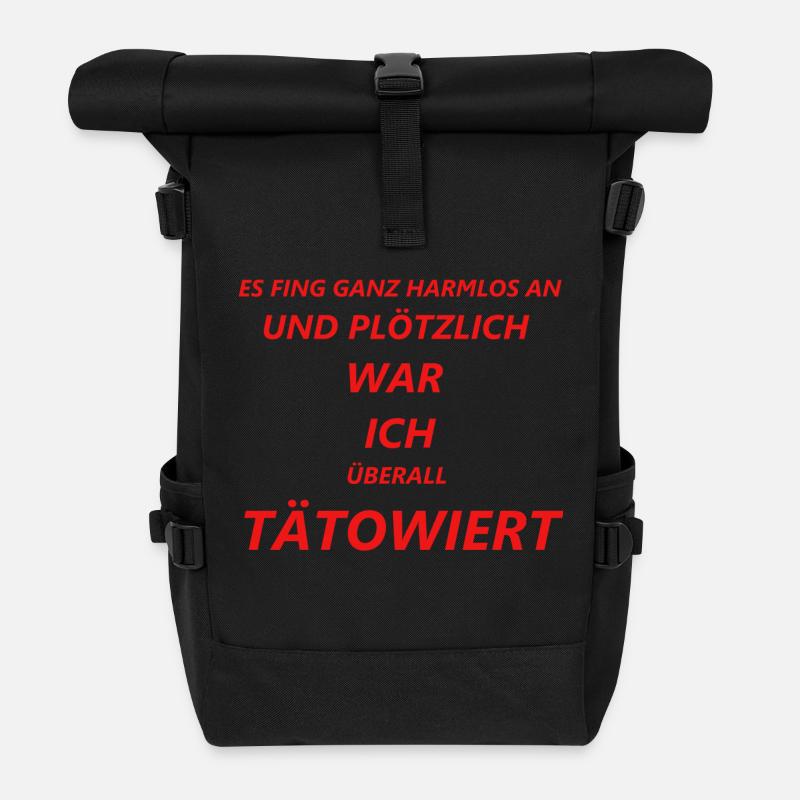 I love Tattoo Geschenk Tattoo Sprüche Tattoo Shirt - Rolltop Rucksack - Schwarz