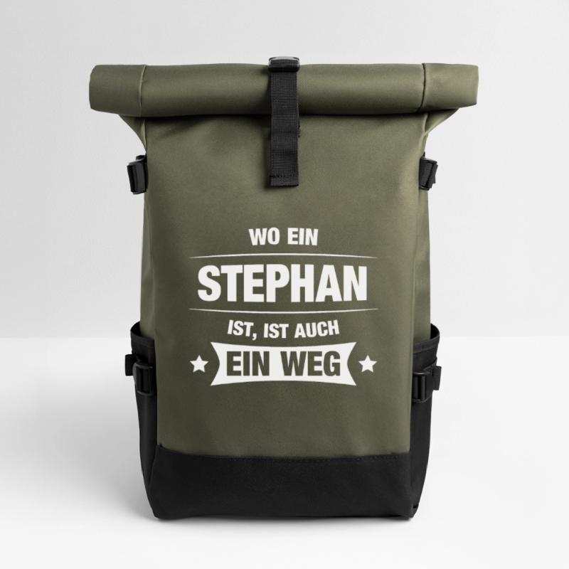 STEPHAN Spruch Geschenkidee Geburtstag Witzig Cool Rolltop Rucksack