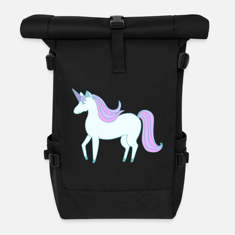 The sweet last unicorn - Roll Top Backpack - black