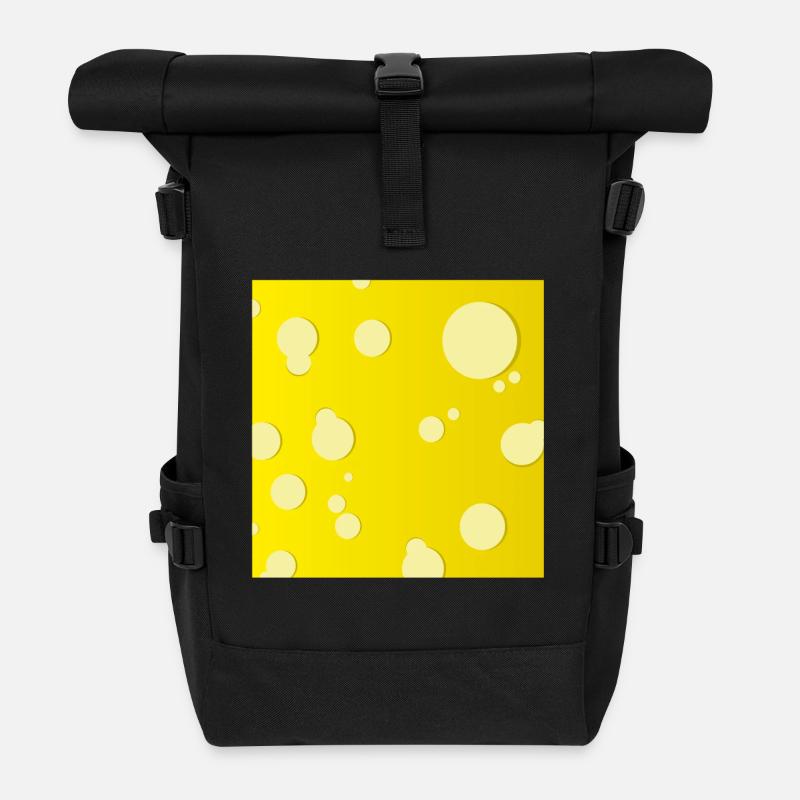 Käse Quadrat - Rolltop Rucksack - Schwarz