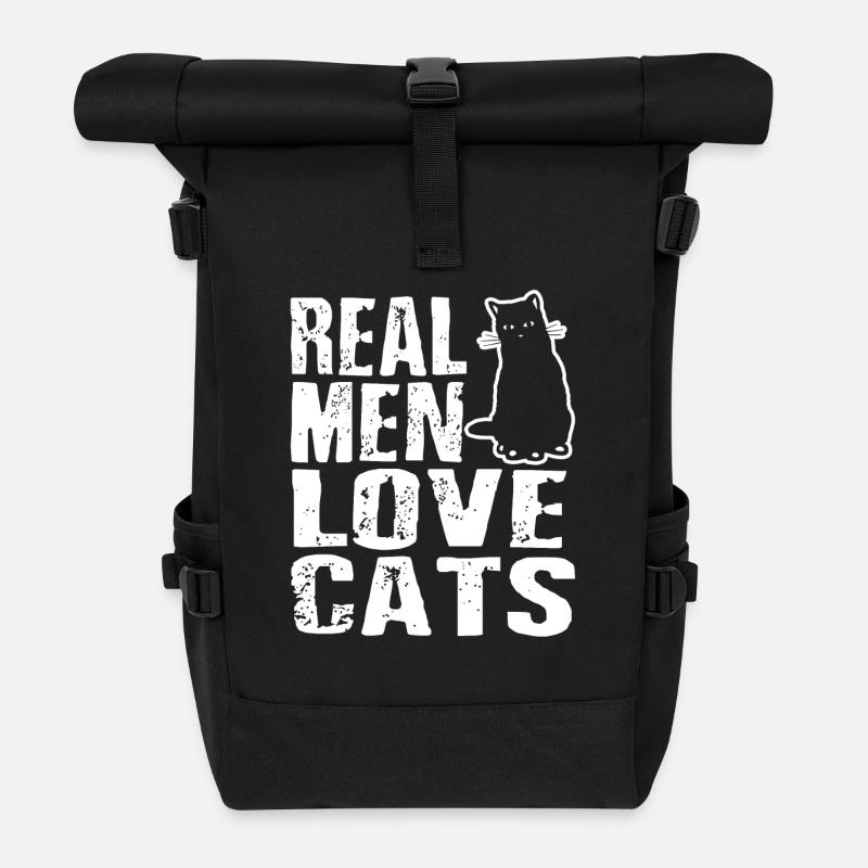 Real Men Loves Cats Male Cat lover gift - Rolltop Rucksack - Schwarz