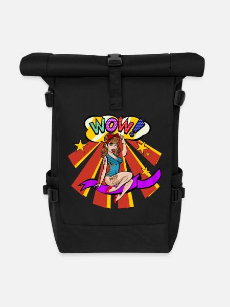 popartcontest - Roll Top Backpack - black