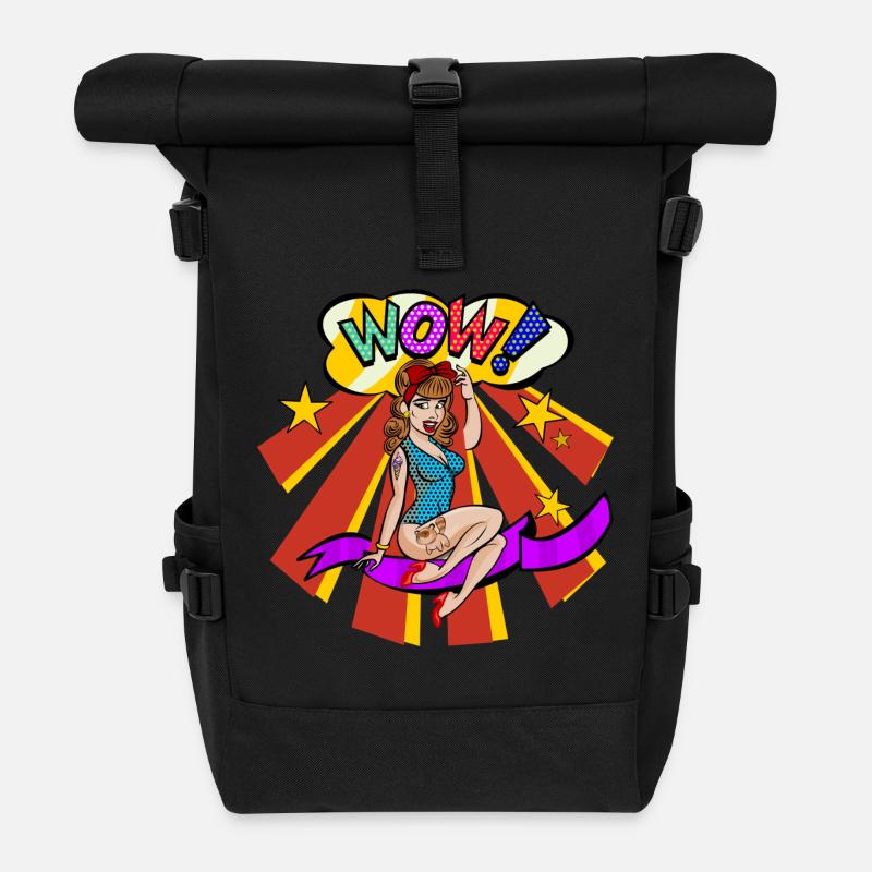 popartcontest - Rolltop Rucksack - Schwarz