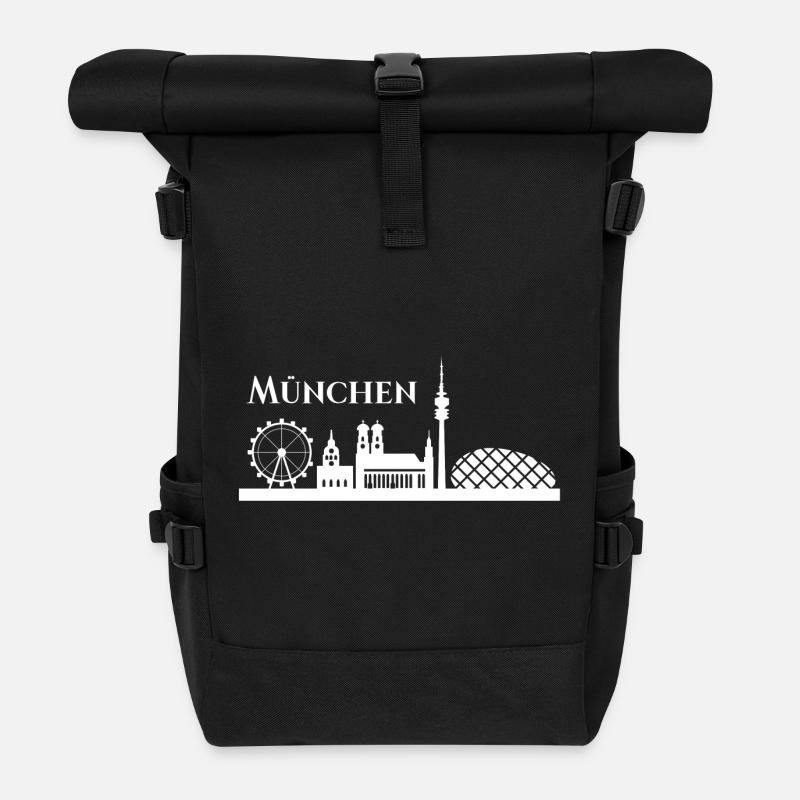 Muenchen Skyline - Rolltop Rucksack - Schwarz