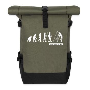 SAARLAND EVOLUTION | SCHWENKER | GESCHENKIDEE - Rolltop Rucksack - Olive/Schwarz - Vorne