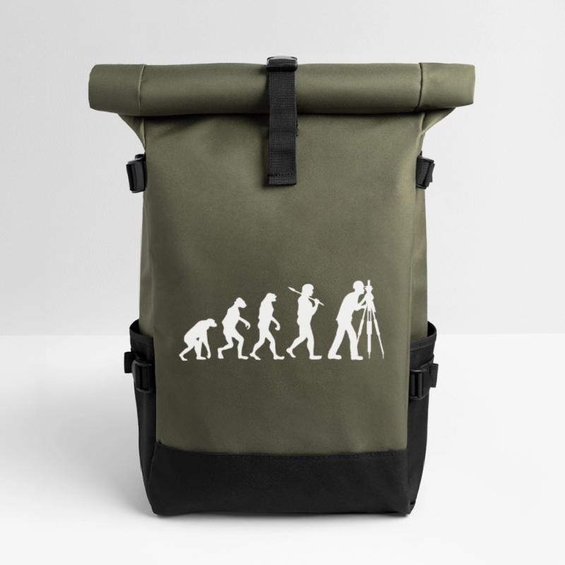 Evolution engineer surveying gift profession Roll Top Backpack