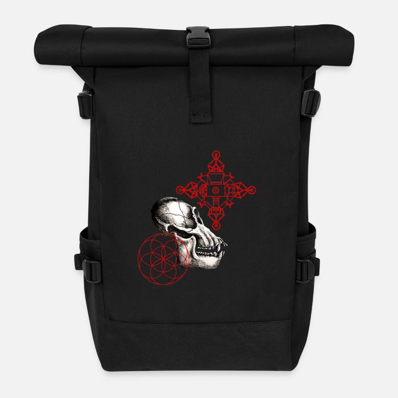Mond-Australepithecus - Rolltop Rucksack - Schwarz