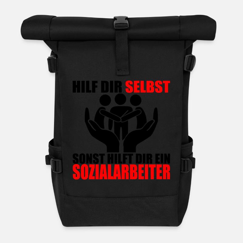 HILF DIR SELBST SONST HILFT DIR EIN SOZIALARBEITER - Rolltop Rucksack - Schwarz