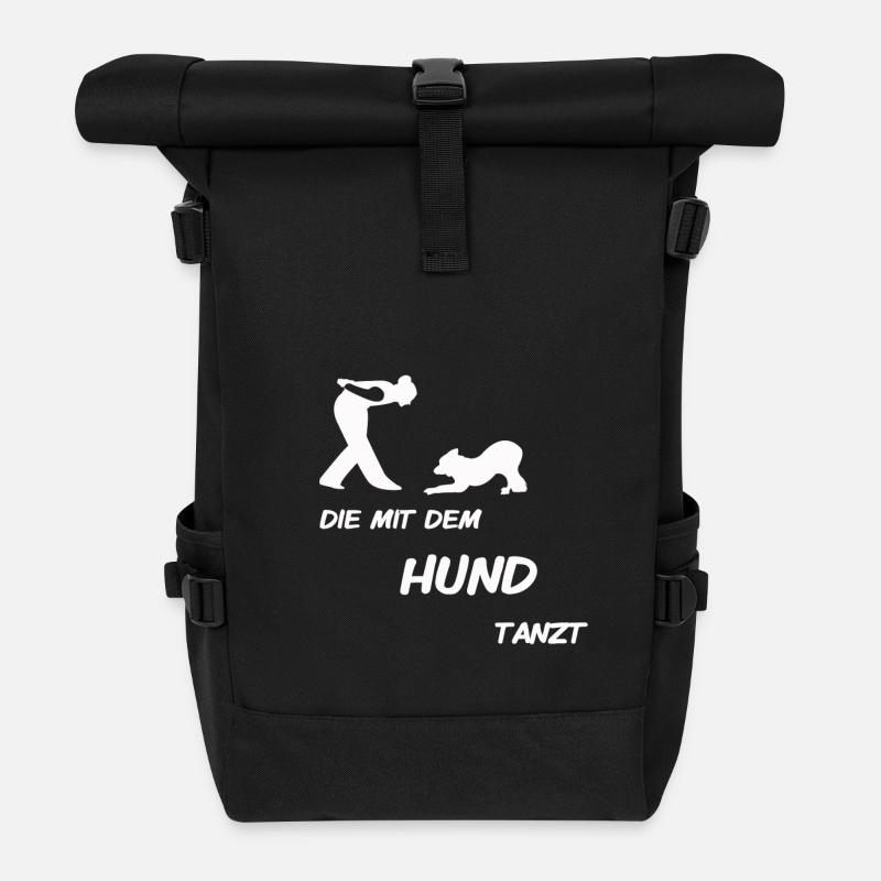 Die mit dem Hund tanzt T- shirt - Rolltop Rucksack - Schwarz