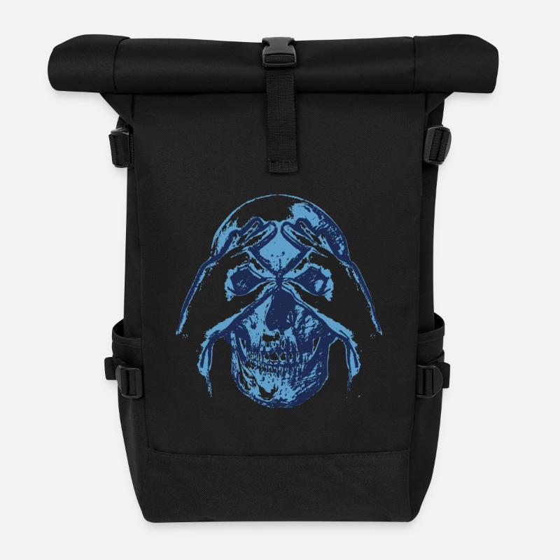 Skull - Cuckoo - Gift - Roll Top Backpack - black