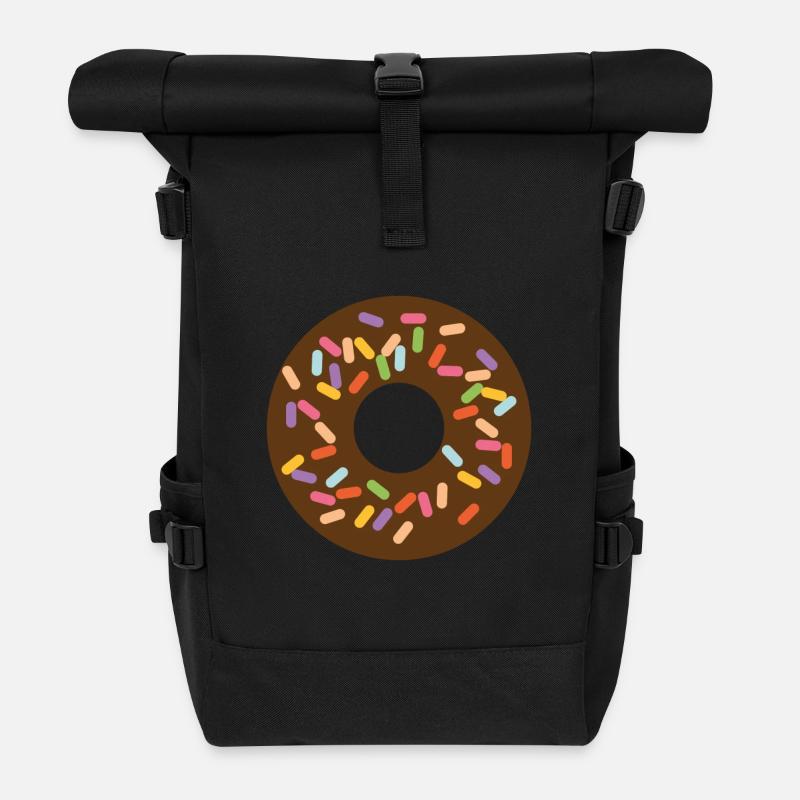 Beignet coloré tellement savoureux! - Sac à dos roll top - noir